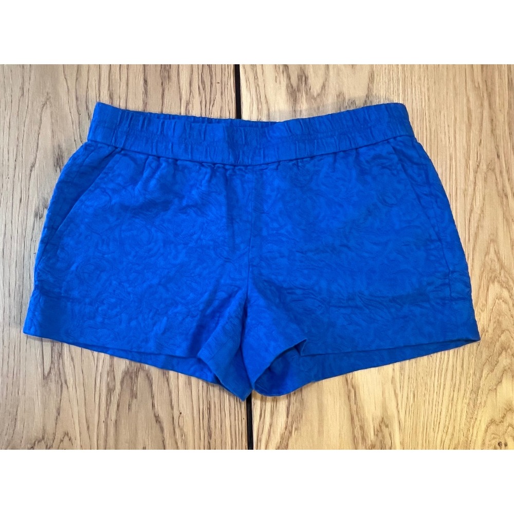 J.Crew‎ Textured Jacquard Shorts Women Size 2 Blue Coastal Preppy